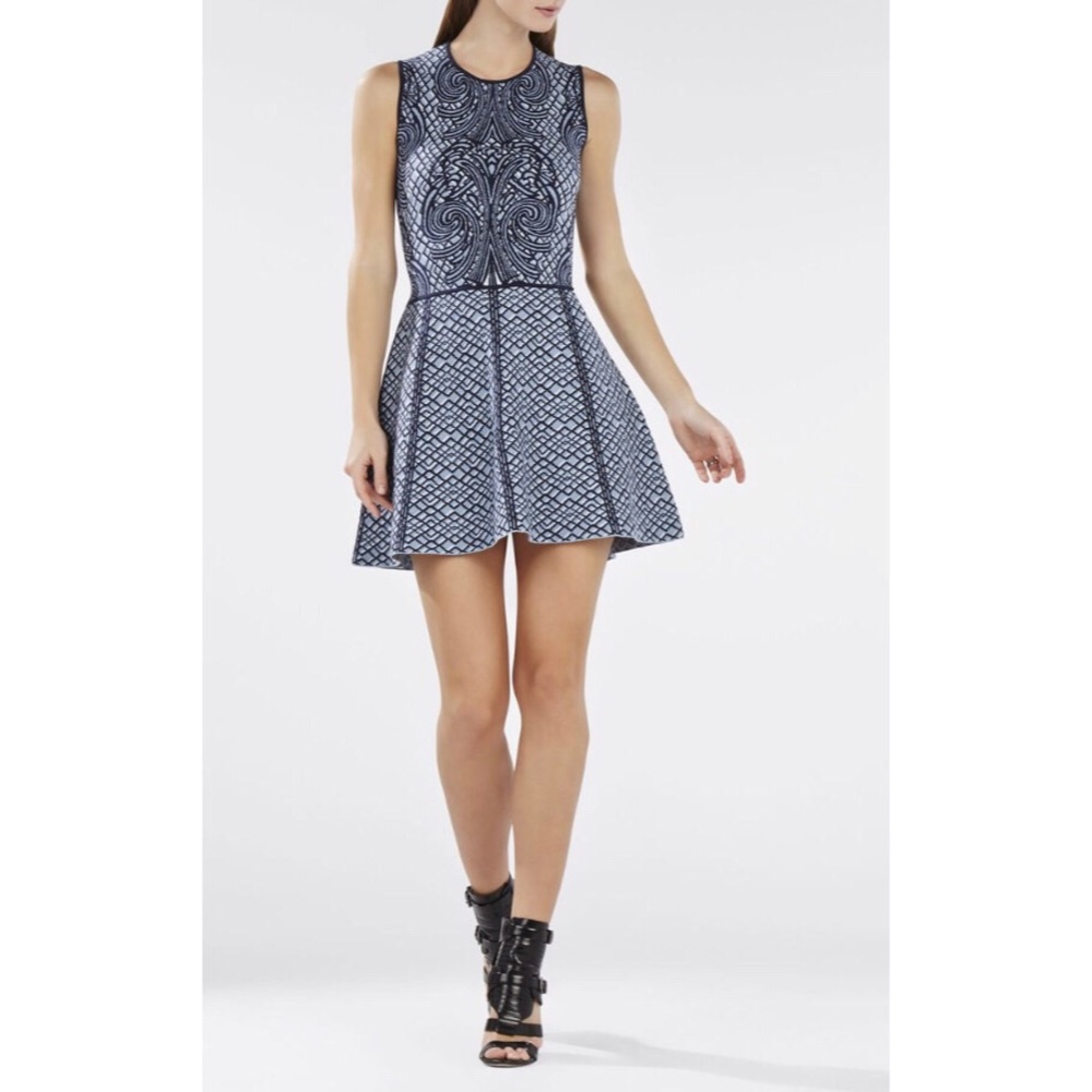 BCBG Anne A- Line Jacquard Dress